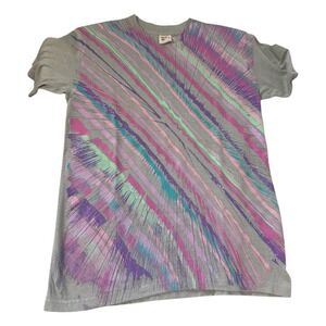 Vintage Selec-t Tee Jays Splatter Paint Single Stitch Abstract T-Shirt Sz M 80s